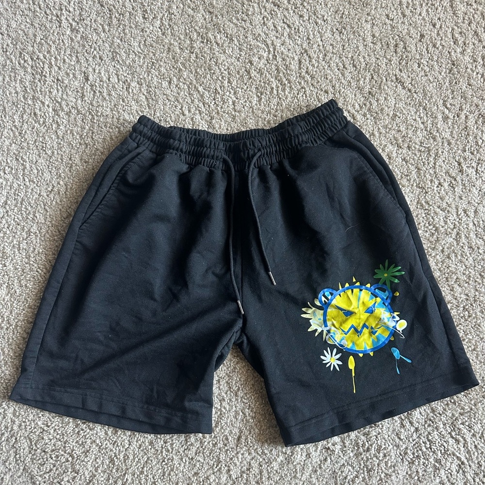 Black Graphic Men's Shorts